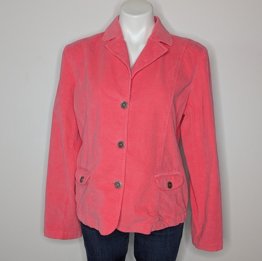 Fresh Produce Pink Corduroy Button Up Cotton Blend Jacket M
